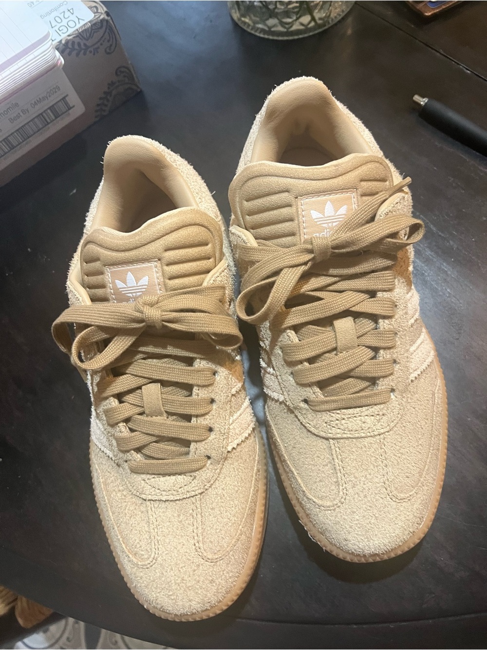adidas Women’s  Tan Suede Low-Top Sneakers- worn 1 time